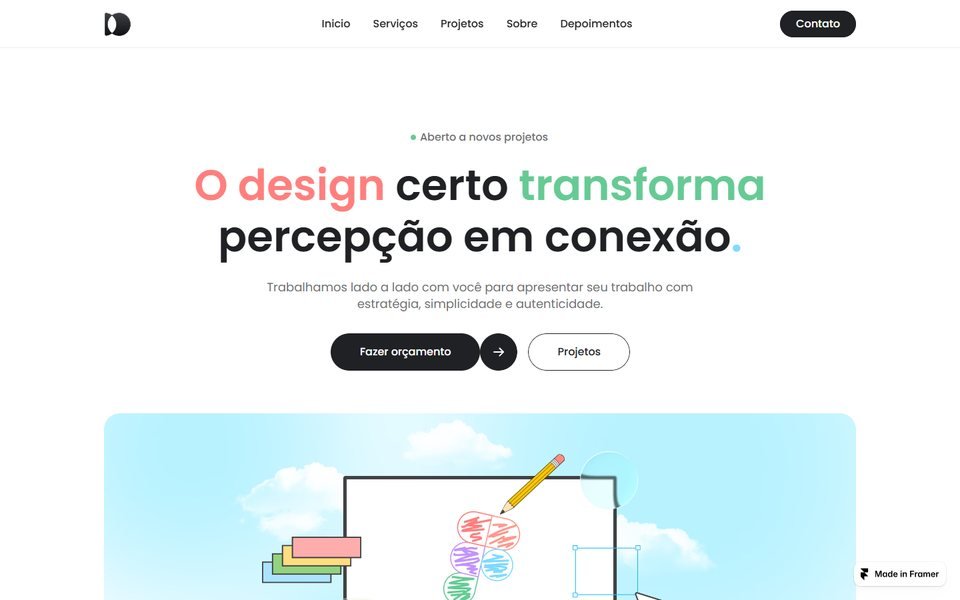 Primeira tela do site do Dasca Studio